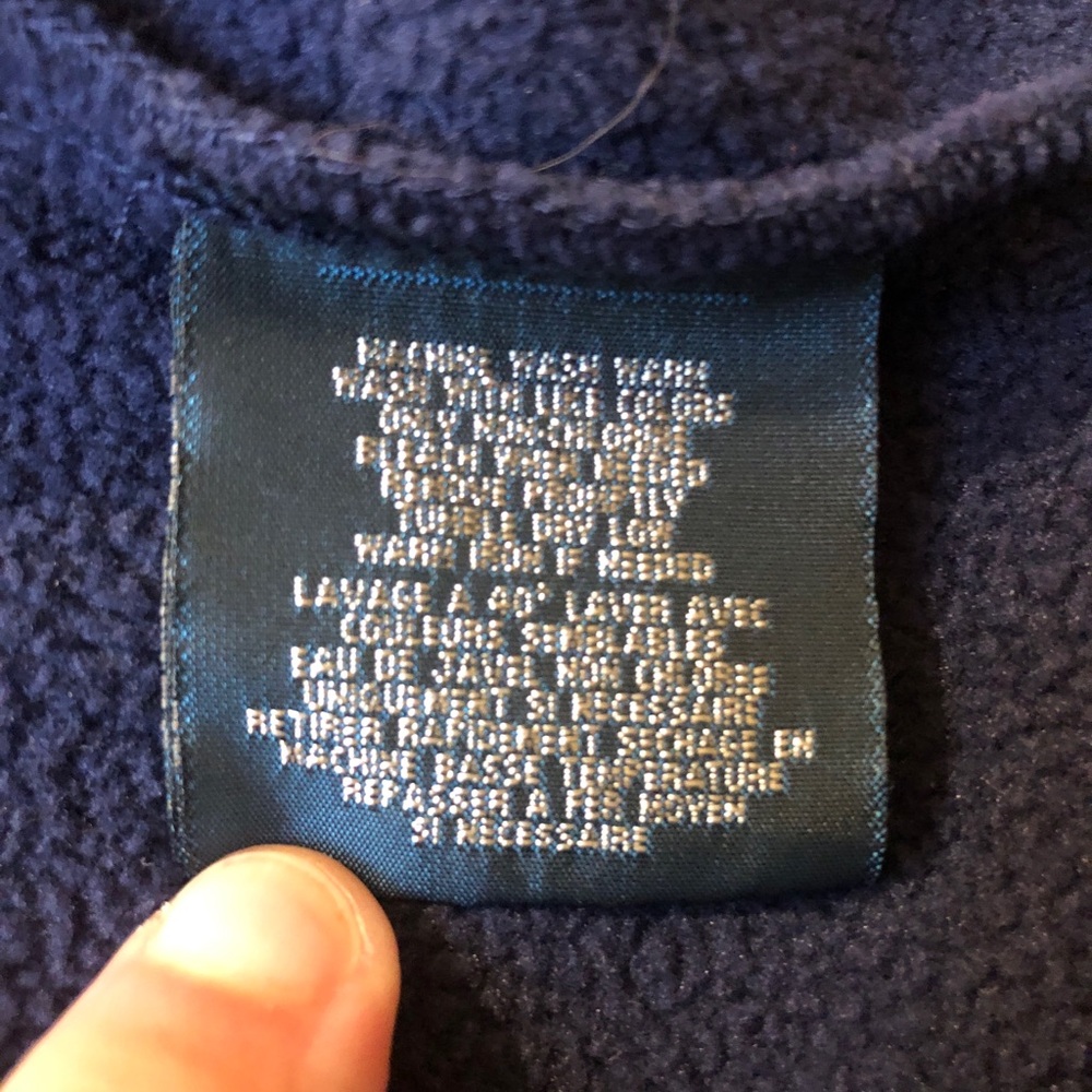 Vintage Polo Ralph Lauren Womens XS Navy Fleece Full Zip Jacket Red Pony Logo - Picture 16 of 16